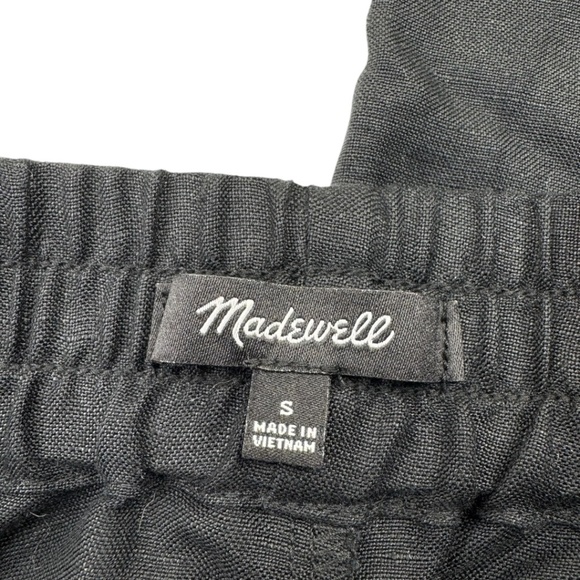 Madewell Linen Blend Pull On High Rise Straight Pants Black Size S - Picture 4 of 11
